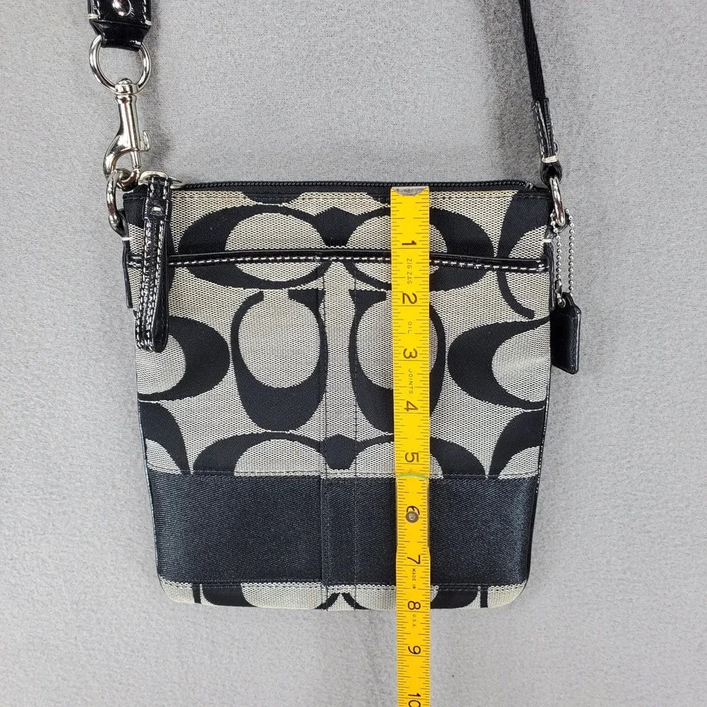 Coach Crossbody Bag Black Signature C Jacquard North South Swingpack Purse